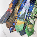 Vintage Van Gogh Oil Painting 8cm Starry Night Tie
