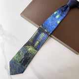 Vintage Van Gogh Oil Painting 8cm Starry Night Tie