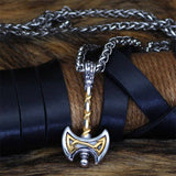 Vintage Viking Double Axe Stainless Steel Pendant 01 | Gthic.com