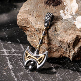 Vintage Viking Double Axe Stainless Steel Pendant | Gthic.com