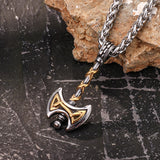 Vintage Viking Double Axe Stainless Steel Pendant | Gthic.com