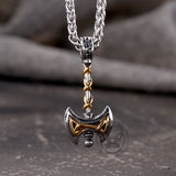 Vintage Viking Double Axe Stainless Steel Pendant