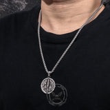 Vintage Viking Rune Odin Raven Stainless Steel Pendant