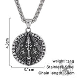 Vintage Viking Rune Odin Raven Stainless Steel Pendant | Gthic.com