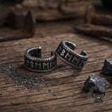 Vintage Viking Runes Stainless Steel Ear Cuffs | Gthic.com