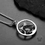 Vintage Viking Wolf Head Stainless Steel Pendant