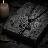 Vintage Vine Cross Stainless Steel Pendant