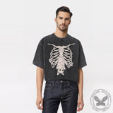 Vintage Washed Creepy Bat Skeleton T-shirt