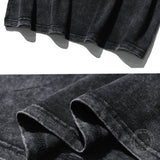 Black Cat Blep Graphic Vintage Washed Cotton T-shirt | Gthic.com