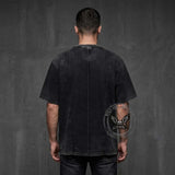 Vintage Washed Zipper Pocket Distressed T-shirt | Gthic.com