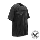 Vintage Washed Zipper Pocket Distressed T-shirt