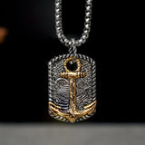 Vintage Wave Anchor Stainless Steel Pendant