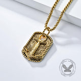 Vintage Wave Anchor Stainless Steel Pendant | Gthic.com