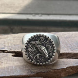 Vintage Wendigo Skeleton Sterling Silver Ring