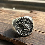 Vintage Wendigo Skeleton Sterling Silver Ring