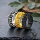 Vintage Wheat Ear Stainless Steel Spinner Ring | Gthic.com