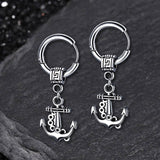 Vintage Wheel Ship Anchor Copper Earrings 01 | Gthic.com