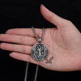 Vintage Yggdrasil Helm of Awe Stainless Steel Pendant