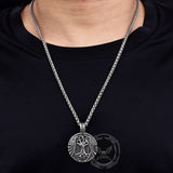 Vintage Yggdrasil Helm of Awe Stainless Steel Pendant