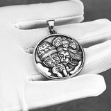 Vintage Zakiram Stainless Steel Round Pendant