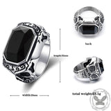 Vintage Zirconia Demon Eye Stainless Steel Skull Ring