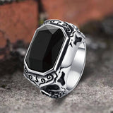 Vintage Zirconia Demon Eye Stainless Steel Skull Ring | Gthic.com