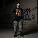 Wasteland-Style Y2K Washed Distressed Baggy Jeans | Gthic.com