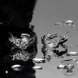 Wave Sun and Moon Alloy Open Couple Ring | Gthic.com