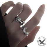 Wave Sun and Moon Alloy Open Couple Ring | Gthic.com