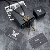 Corbata tipo bolo trenzada de aleación con calavera de West Bull