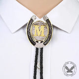 Corbata Bolo con letra inicial de herradura de vaquero occidental