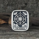 Wheel of Fortune Tarot Card Sterling Silver Ring | Gthic.com