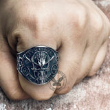 Winged Skull Stainless Steel Biker Ring | Gthic.com