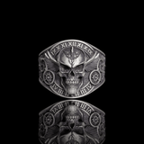 Winged Skull Sterling Silver Biker Ring | Gthic.com