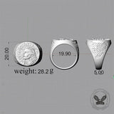 Witch Demon City Wall Pattern Sterling Silver Ring