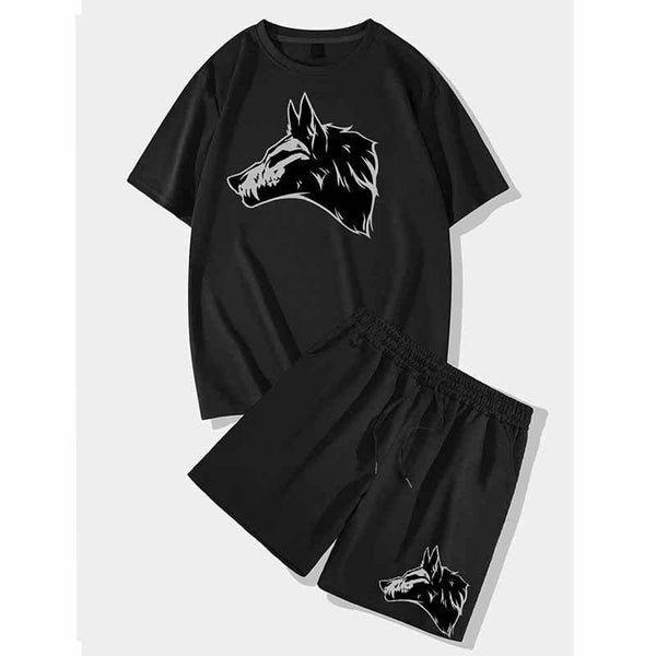 Wolf Skull Short Sleeve T-shirt and Shorts Set | Gthic.com