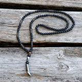 Wolf Tooth Stone Bead Necklace
