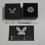 Wreath Skull Memento Mori Letters Sterling Silver Ring