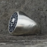 Wreath Skull Memento Mori Letters Sterling Silver Ring