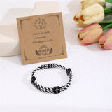 WWJD Letter Cross Adjustable Nylon Bracelet