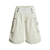Y2K America Large Pockets Wide Leg Cargo Shorts
