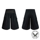 Y2K America Large Pockets Wide Leg Cargo Shorts