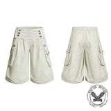 Y2K America Large Pockets Wide Leg Cargo Shorts