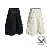 Y2K America Large Pockets Wide Leg Cargo Shorts