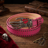 Y2K Gothic Skull Heart Claw PU Leather Studded Belt