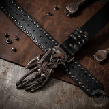 Y2K Gothic Skull Heart Claw PU Leather Studded Belt