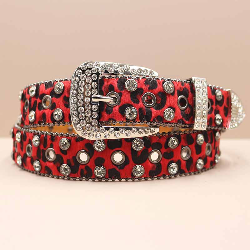 Simon Black Raven Bb Simon Belt Sale Y2K Leopard Print Rhinestone