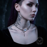 Y2K Polaris Cross Gem Stainless Steel Clavicle Necklace | Gthic.com