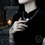 Y2K Polaris Cross Gem Stainless Steel Clavicle Necklace | Gthic.com