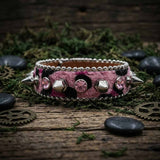 Y2K Spiked Rhinestone PU Leather Cuff Bracelet